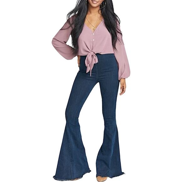 NWT Show Me Your MuMu Tatum Tie Top in Antique Rose Chiffon Size Medium - Picture 4 of 7